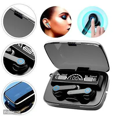 M19 Earbuds/TWS/buds 5.1 Earbuds with 280H Playtime, Headphones with Power Bank Bluetooth Headset  (Black, True Wireless) Bluetooth Headset  (Black, In the Ear)-thumb3