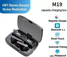 M19 Earbuds/TWS/buds 5.1 Earbuds with 280H Playtime, Headphones with Power Bank Bluetooth Headset  (Black, True Wireless)-thumb2