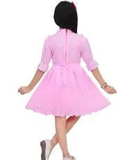 Elegant Cotton Blend Self Pattern Dresses For Girls-thumb1