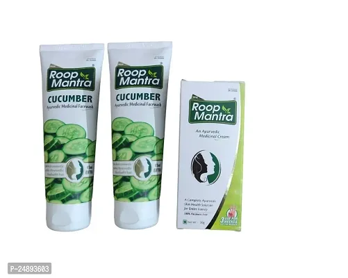 Roop Mantra Ayurvedic Cream (30g)and Facewash (Cucumber)(2*115ml)