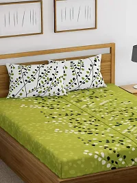 Beautiful Cotton Queen Size Bedsheet With Two Pillow Covers-thumb1