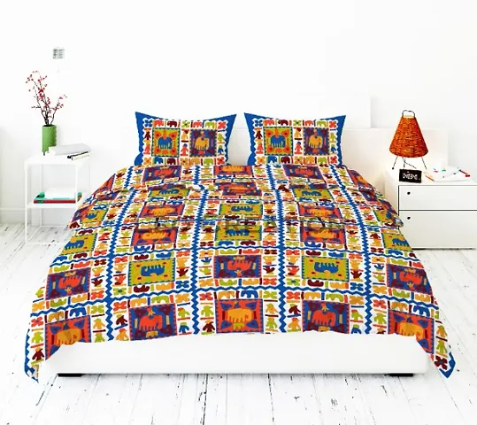 Jaipuri Pure Cotton Double Bedsheets With 2 Pillow Covers