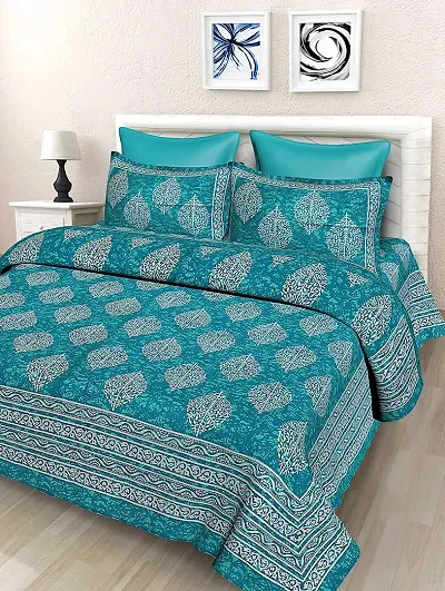 Premium Cotton Jaipuri Printed Bedsheet With 2 Pillow Covers