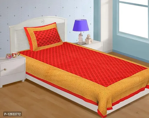 JAIPURI SINGLE BEDSHEET PURE COTTON WITH 1 PILLOW COVER
