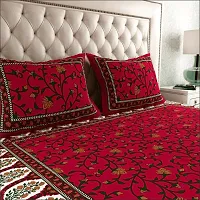 Leo Creation Cotton Double Bedsheet/Bed Cover with 2 Pillow Covers | Floral Print Jaipuri Bedsheets for Double Bed Queen Size-thumb2