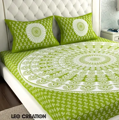 Premium Cotton Printed Bedsheet With 2 Pillow Covers