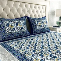 Jaipuri Pure Cotton Double Queen Bedsheet With 2 Pillow Covers-thumb2