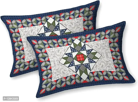 Jaipuri Pure Cotton Double Queen Bedsheet With 2 Pillow Covers-thumb3