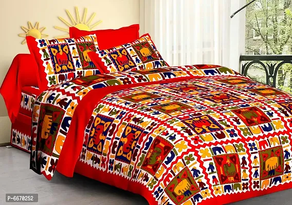 Beautiful Cotton Double Bedsheet With Two Pillow Covers