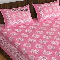 Beautiful Cotton Queen Size Bedsheet With Two Pillow Covers-thumb3