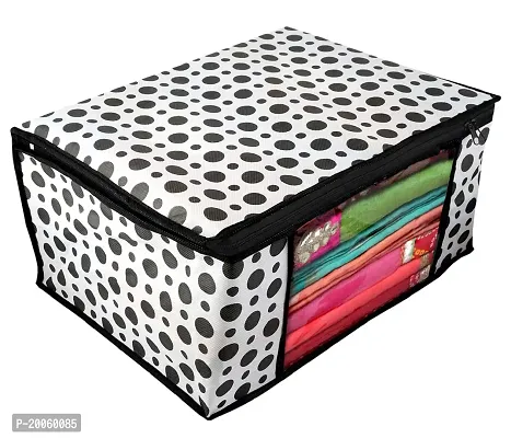 Henceberry Polka Dots Design Non-woven Foldable Saree Cover|Clothes Storage Bag/Wardrobe Organizer-thumb2