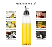 Henceberry Leak Proof Crystal Clear Transparent Unbreakable Plastic Oil Dispenser 1000 ml Bottle for Olive Oil, Vinegar, Cruet Soy Sauce, Liquid Beverages for Kitchen.-thumb3