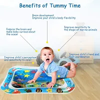 Henceberry Baby Kids Water Play Mat Toys Inflatable Infant Tummy Time Playmat Toddler for Baby Fun Activity (Blue)-thumb2