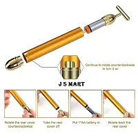 JEL J S Mart 24K Gold Energy Beauty Bar Electric Vibration Facial Massage Roller Waterproof Face Skin Care Anti Wrinkle Massager for Forehead Cheek Neck Arm Leg, Facial Massager Machine (Multicolor)-thumb2