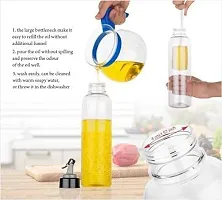 Henceberry Leak Proof Crystal Clear Transparent Unbreakable Plastic Oil Dispenser 1000 ml Bottle for Olive Oil, Vinegar, Cruet Soy Sauce, Liquid Beverages for Kitchen.-thumb1