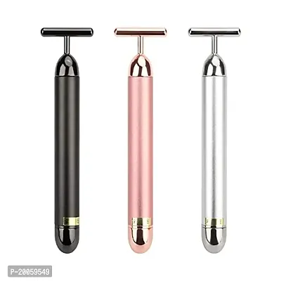 JEL J S Mart 24K Gold Energy Beauty Bar Electric Vibration Facial Massage Roller Waterproof Face Skin Care Anti Wrinkle Massager for Forehead Cheek Neck Arm Leg, Facial Massager Machine (Multicolor)-thumb0