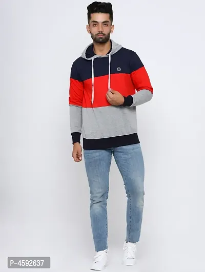 Men'S Full Sleeve Colorblock Sweatshirts With Hood-thumb4