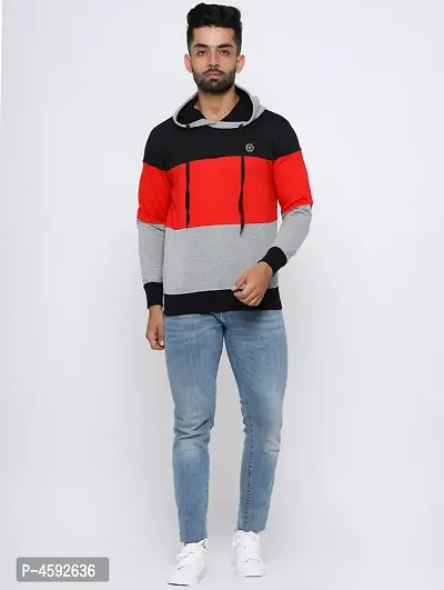 Men'S Full Sleeve Colorblock Sweatshirts With Hood-thumb4