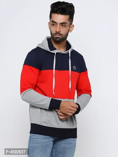 Men'S Full Sleeve Colorblock Sweatshirts With Hood-thumb2