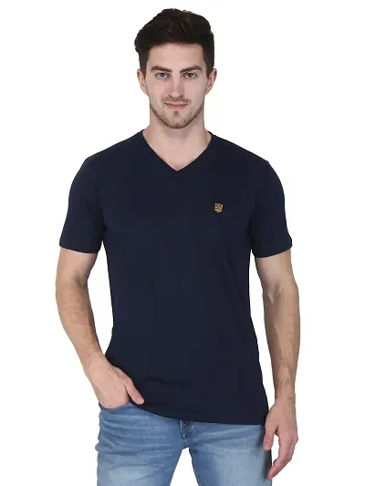 Stylish Solid V Neck Tees For Men