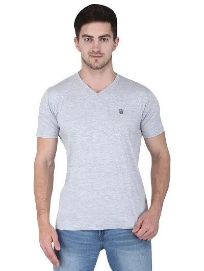 Men's Cotton Solid V Neck Neck Half Sleeve T Shirt
