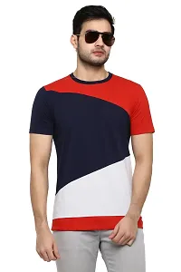 Men Round Neck Multi Color T-Shirt-thumb3