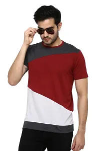 Men Round Neck Multi Color T-Shirt-thumb3