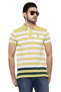 Striped Men Polo Neck  T-Shirt-thumb2