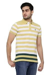 Striped Men Polo Neck  T-Shirt-thumb1