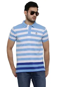 Striped Men Polo Neck  T-Shirt-thumb2