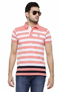 Striped Men Polo Neck  T-Shirt-thumb2