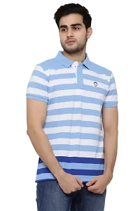 Striped Men Polo Neck  T-Shirt-thumb1