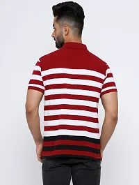 Striped Men Polo Neck  T-Shirt-thumb1