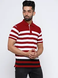 Striped Men Polo Neck  T-Shirt-thumb3