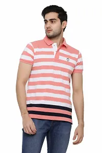 Striped Men Polo Neck  T-Shirt-thumb1