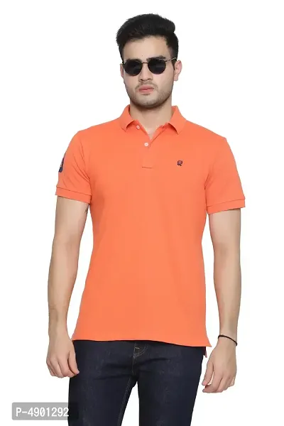 Solid Men Polo Neck Half T-Shirt