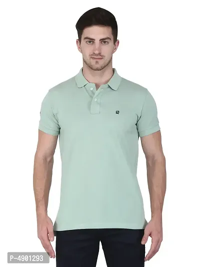 Solid Men Polo Neck Half T-Shirt-thumb0