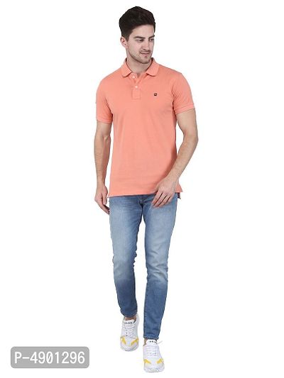 Solid Men Polo Neck Half T-Shirt-thumb0