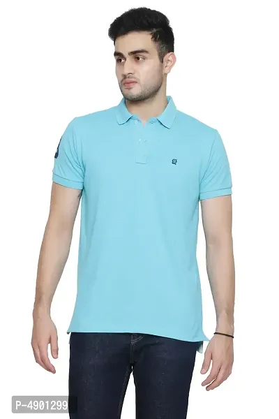 Solid Men Polo Neck Half T-Shirt