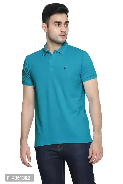 Solid Men Polo Neck Half T-Shirt