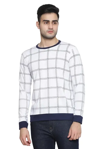 Checkered Men Round Neck T-Shirt