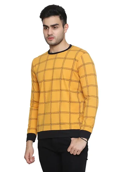 Checkered Men Round Neck T-Shirt