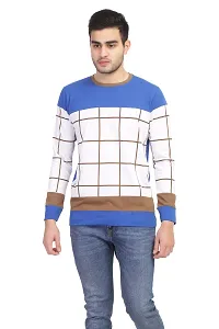 Checkered Men'S Round Neck Multi Color T-Shirt-thumb1