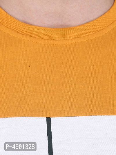 Checkered Men'S Round Neck Multi Color T-Shirt-thumb3
