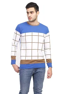 Checkered Men'S Round Neck Multi Color T-Shirt-thumb4