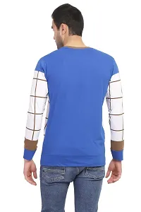 Checkered Men'S Round Neck Multi Color T-Shirt-thumb3