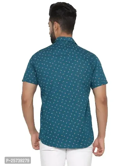 MAD TEE Men Reguler Fit Printed Pure Cotton Cut Away Half Sleeve Casual Shirt-thumb2