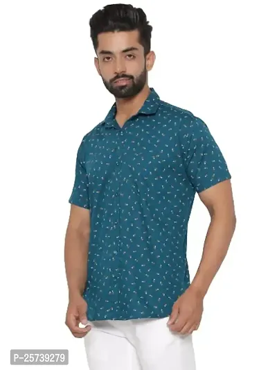 MAD TEE Men Reguler Fit Printed Pure Cotton Cut Away Half Sleeve Casual Shirt-thumb3