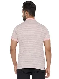 MAD TEE Mens Cotton Half Sleeve Striped Polo T Shirt with Collar-thumb1