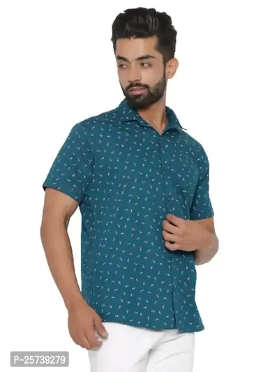 MAD TEE Men Reguler Fit Printed Pure Cotton Cut Away Half Sleeve Casual Shirt-thumb4